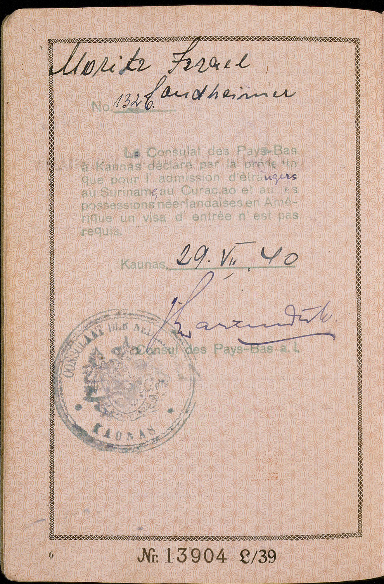 Document — Sondheimer Moritz