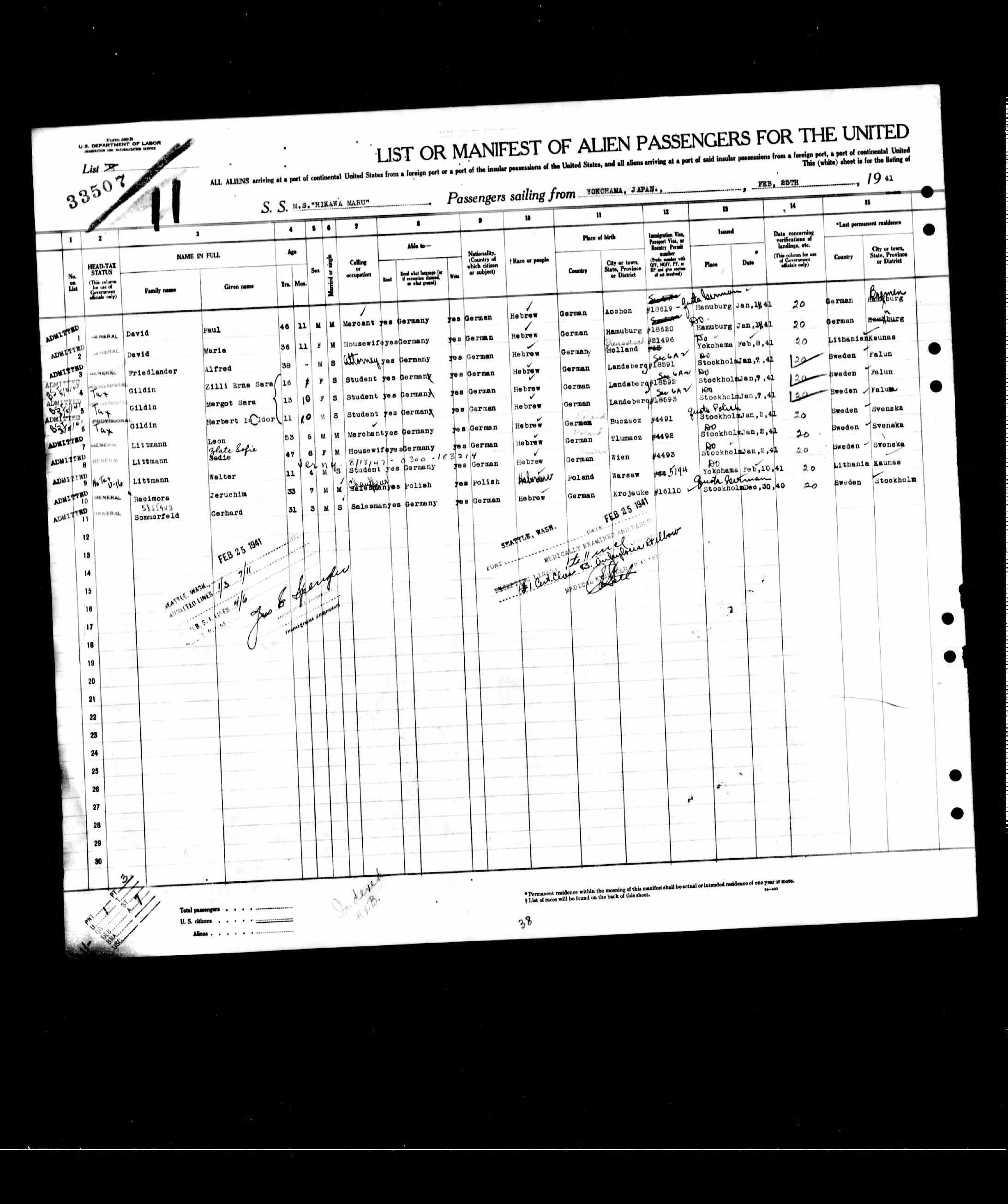 Document — Friedlander Alfred