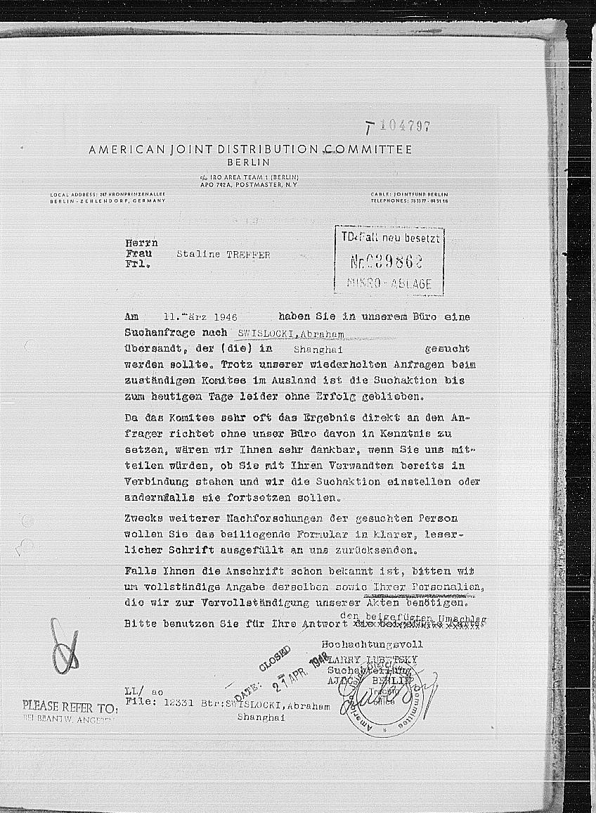Document — Abraham Swislocki