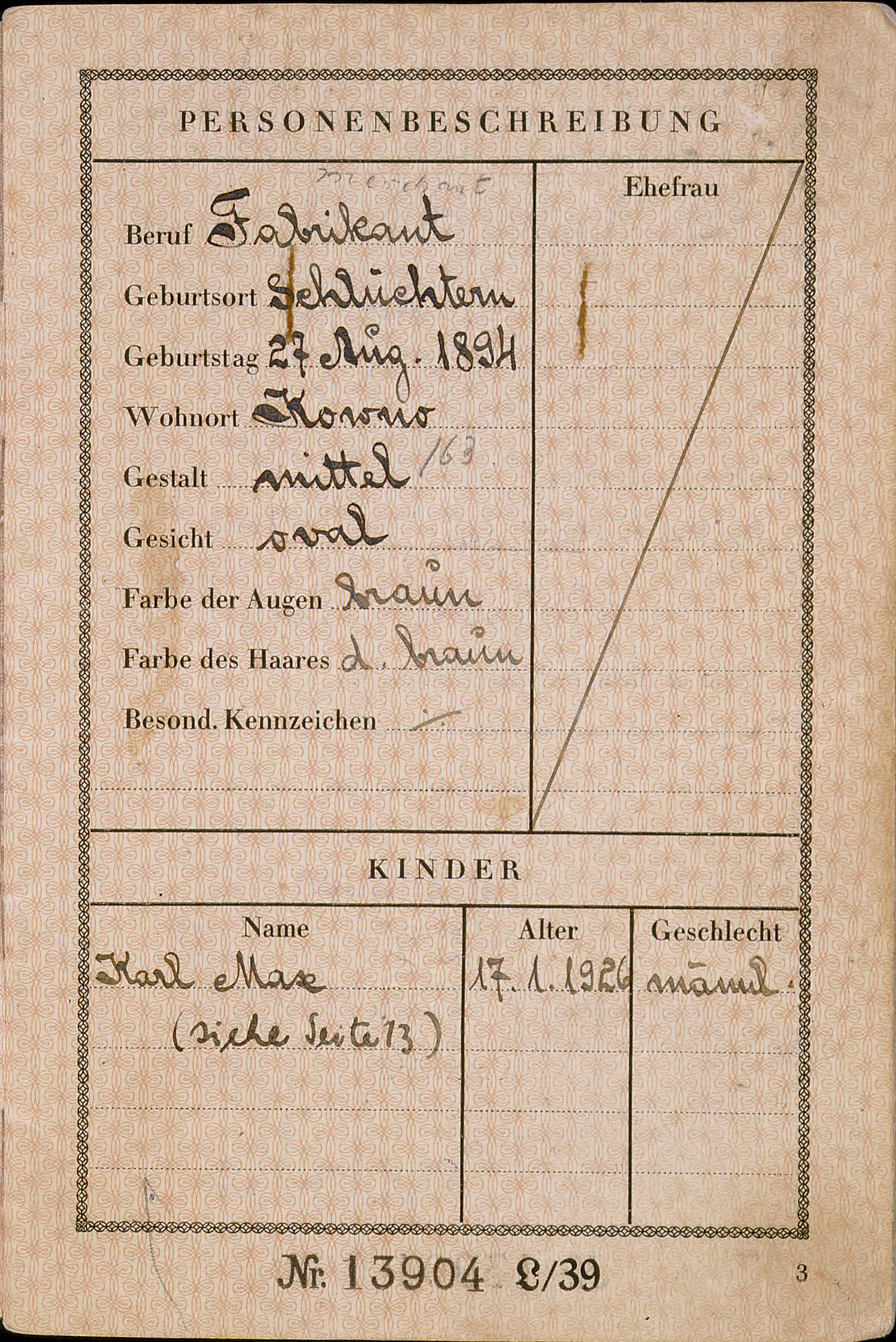 Document — Sondheimer Moritz