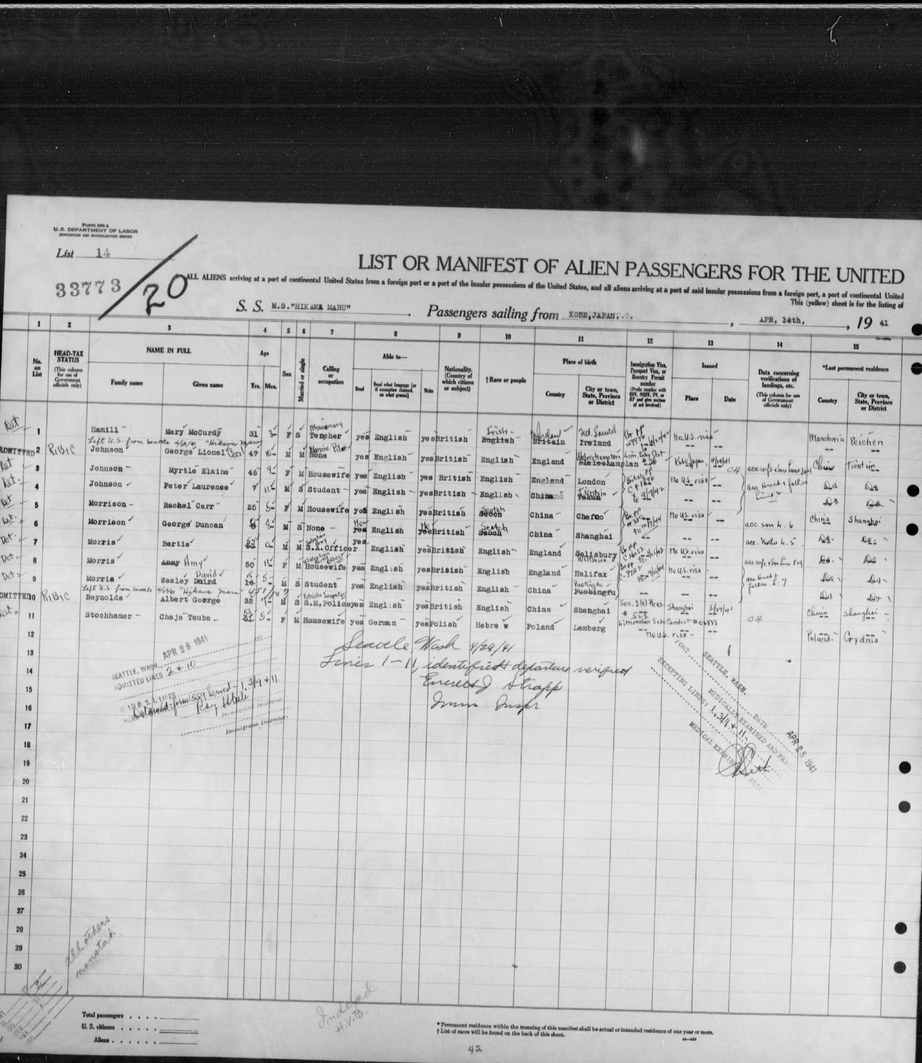Document — Chaja Szadba Sztokchamer