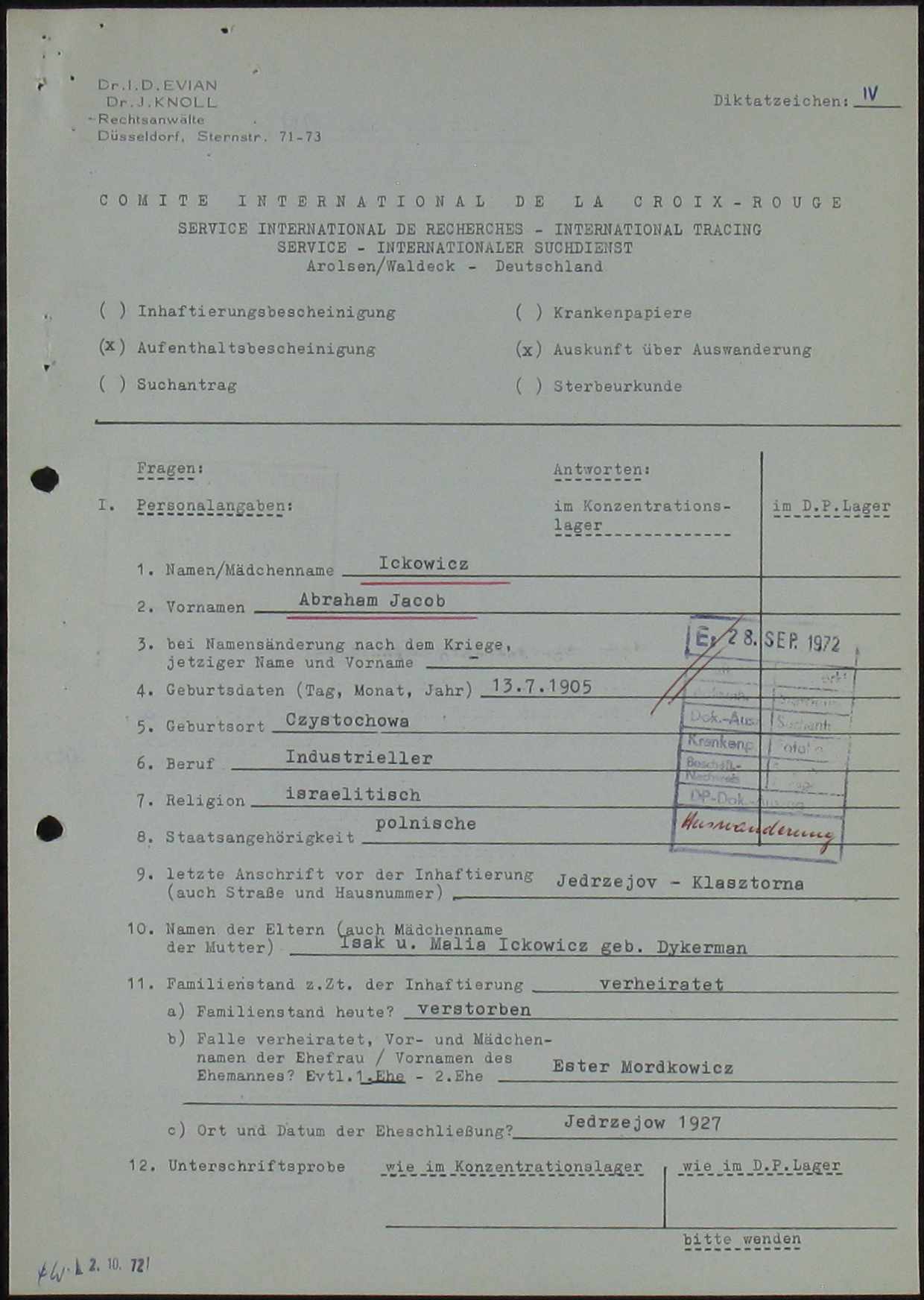 Document — Abram Jakob Ickowicz