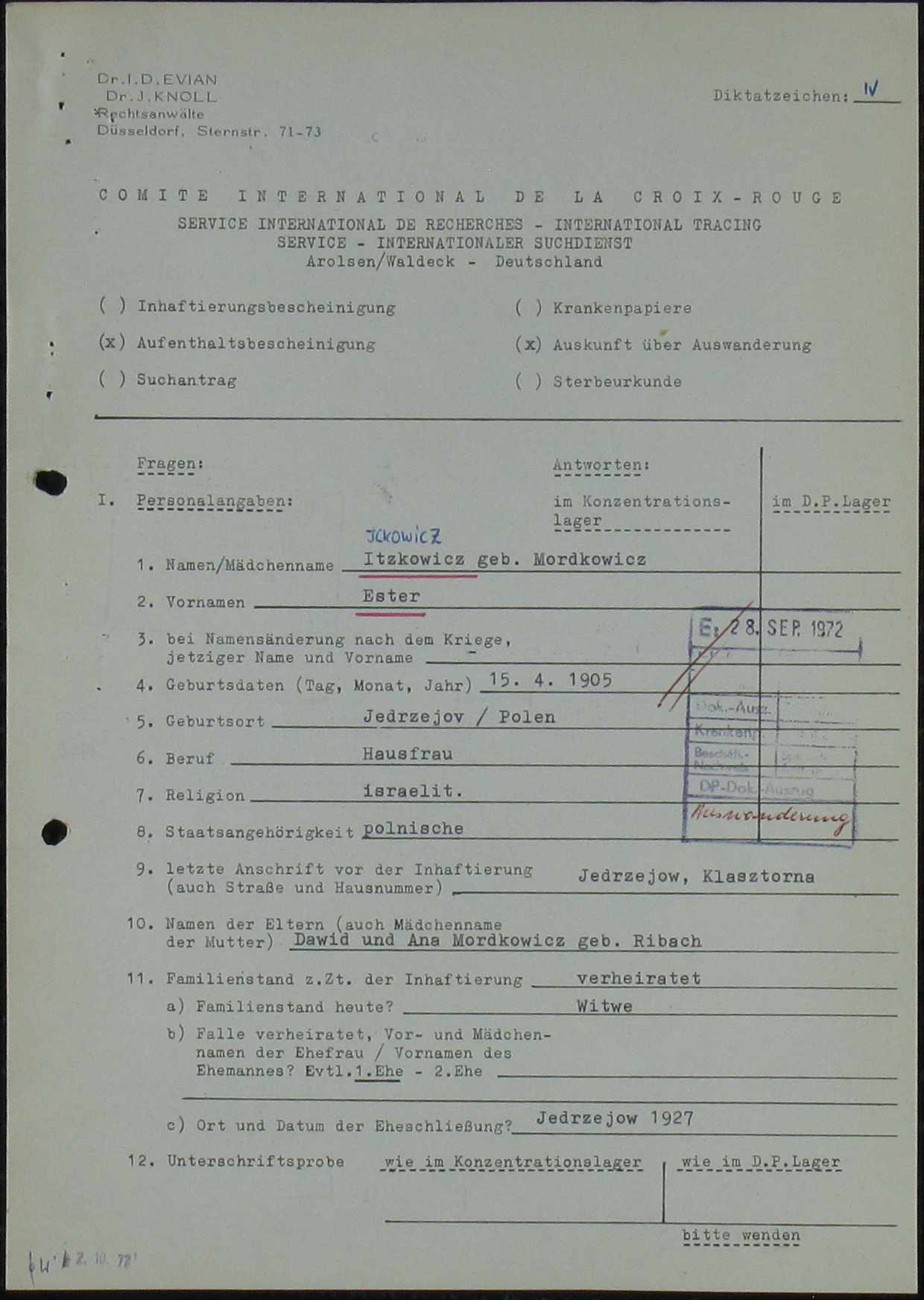 Document — Estera Ickowicz
