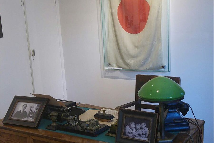The re-created consular desk at Sugihara House, Kaunas